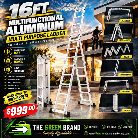 16FT Multifunctional Aluminum Multi Purpose Ladder