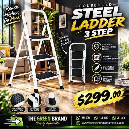 3 Step Household Steel Ladder