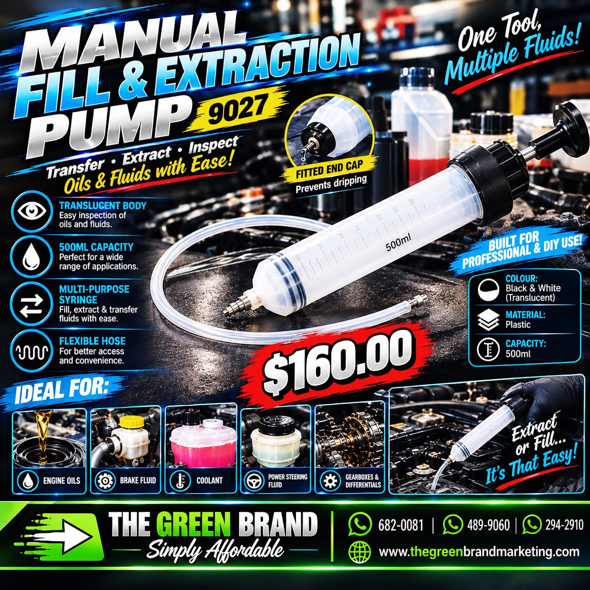 9027- 500ML MANUAL FILL & EXTRACTION PUMP