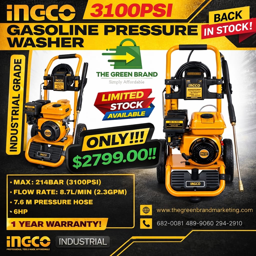 Ingco 3100psi gasoline pressure washer