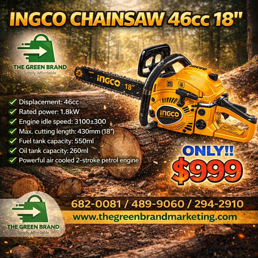Ingco Gasoline Chainsaw 46cc 18 inch