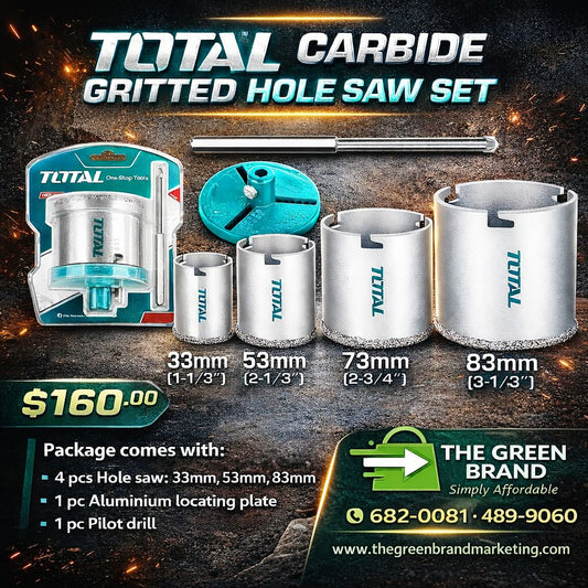 Total 6 Piece Carbide Gritted Hole Saw Set