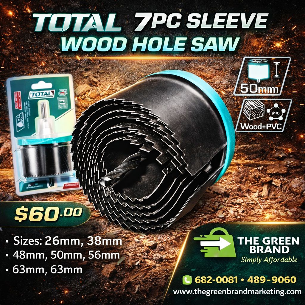 Total 7pc sleeve wood hole saw