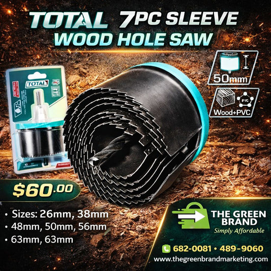 Total 7pc sleeve wood hole saw