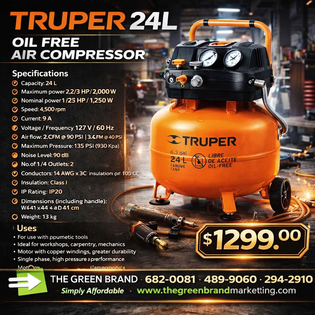 Truper 24L oil free air  compressor