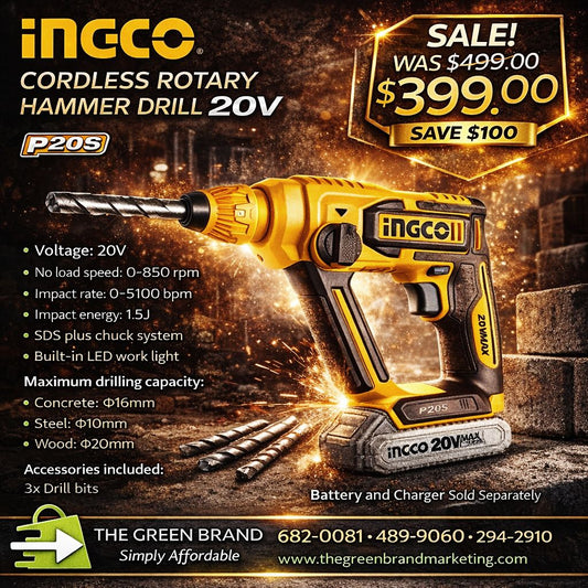 Ingco Cordless Rotary Hammer Drill 20V (TOOL ALONE)