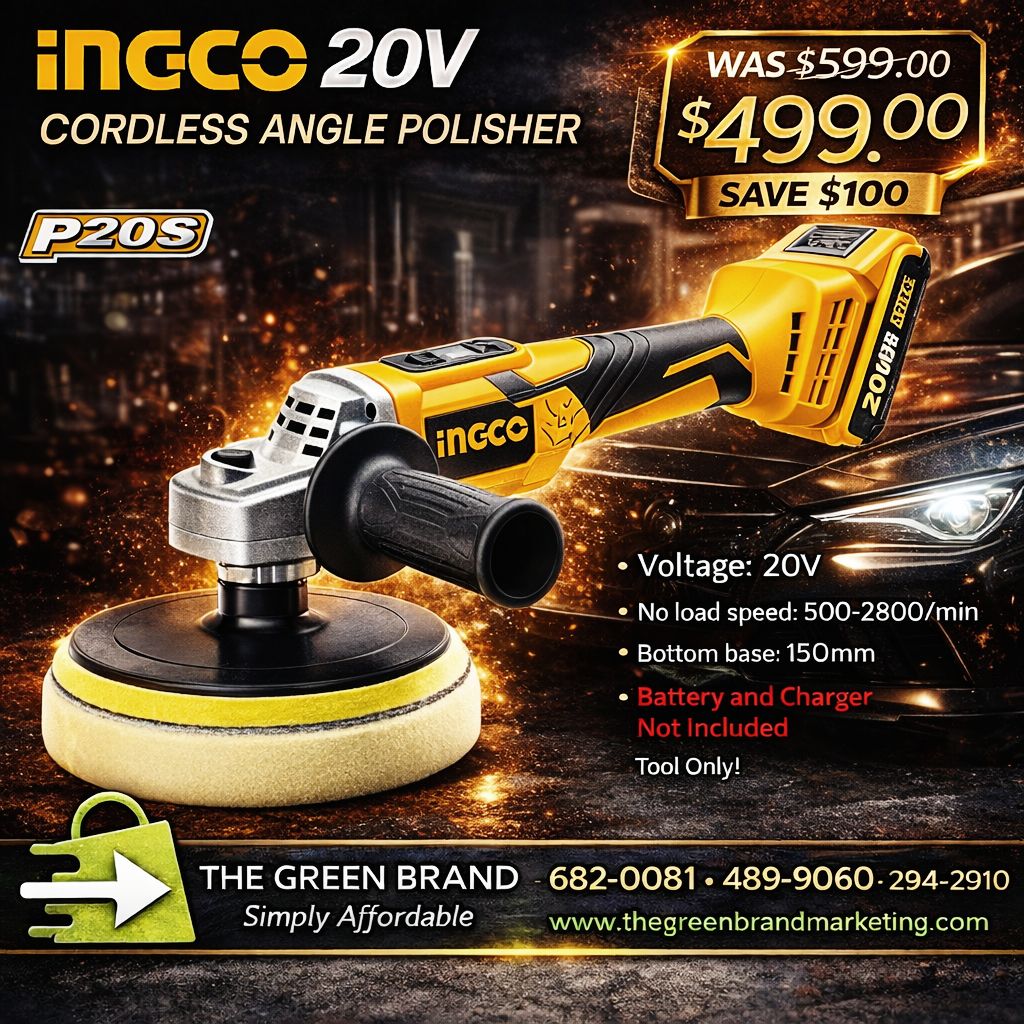 Ingco 20V cordless angle polisher (TOOL ALONE)