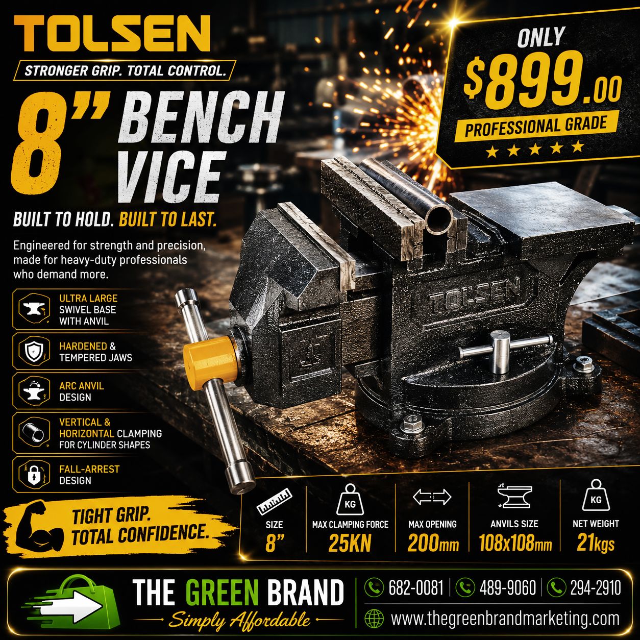 Tolsen bench vice 8 inch 200mm