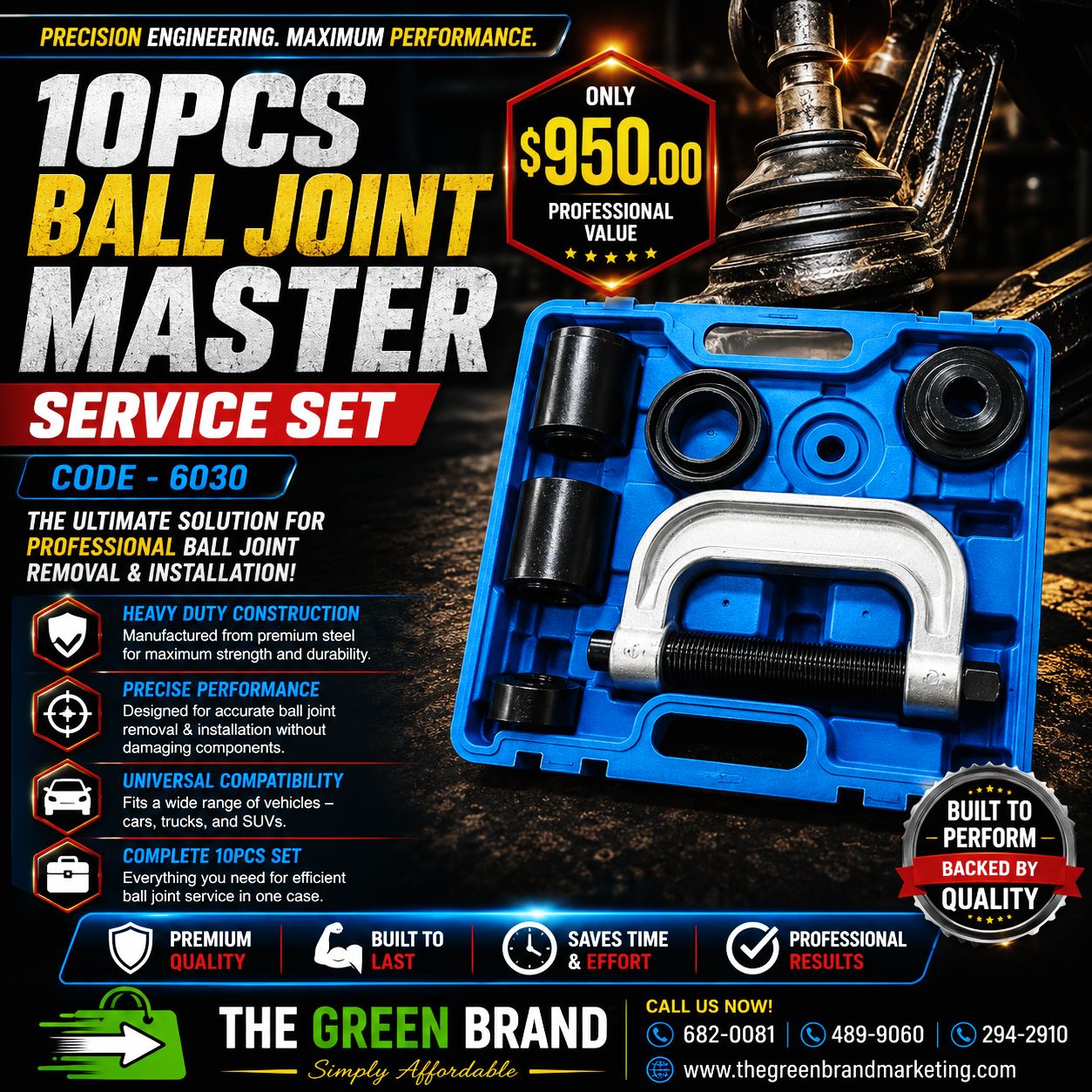 YZ 6030 10 pc ball joint master service kit