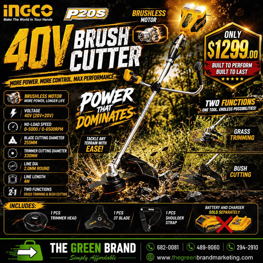 Ingco 40V cordless string trimmer and bush cutter (TOOL ALONE)