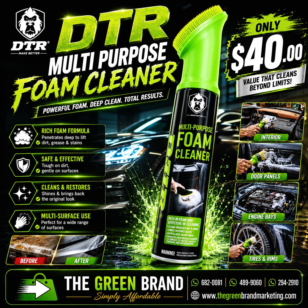 DTR Multi-purpose Foam Cleaner 300ml D513