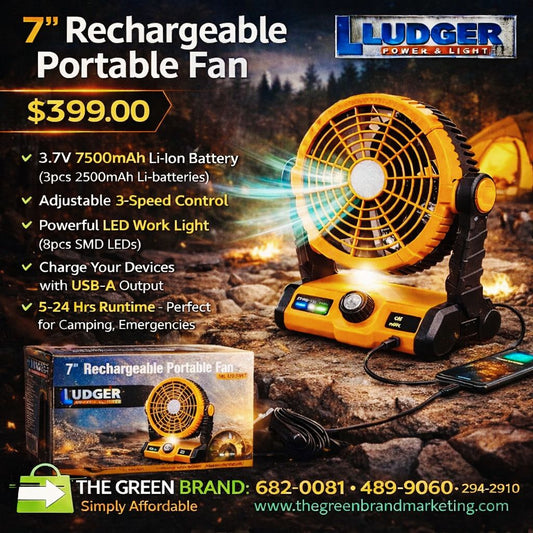 Ludger 7-inch rechargeable movable fan