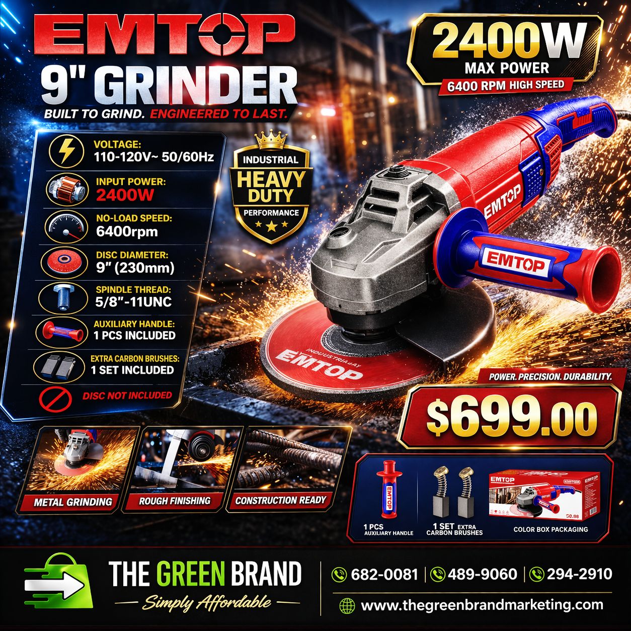 Emtop 9" Grinder