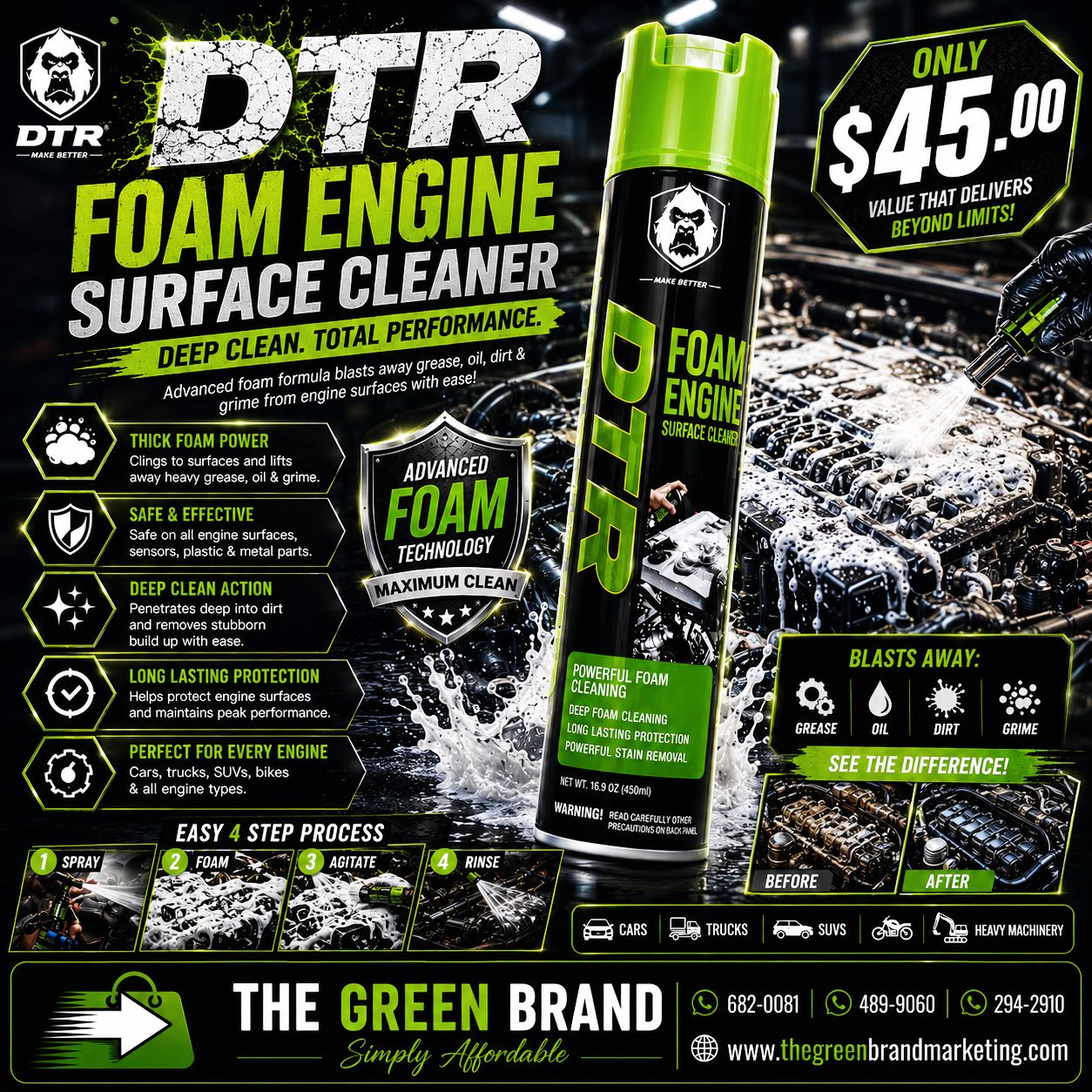 DTR Foam Engine Surface Cleaner 650ml D404