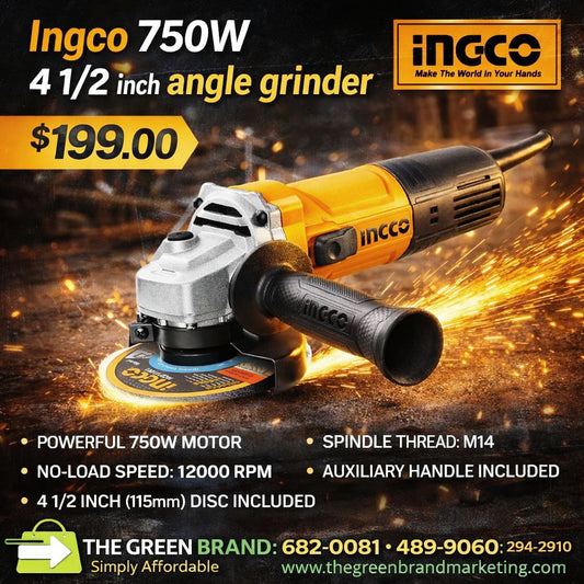 Ingco 750W 4 1/2 inch angle grinder
