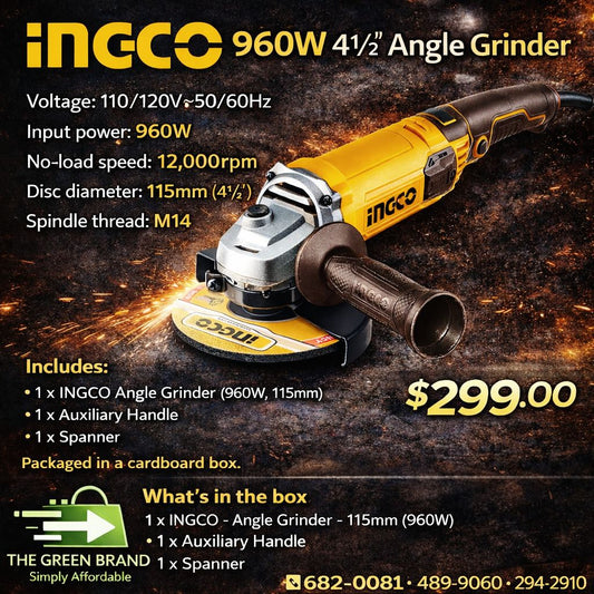 Ingco 960W 4 1/2 angle grinder