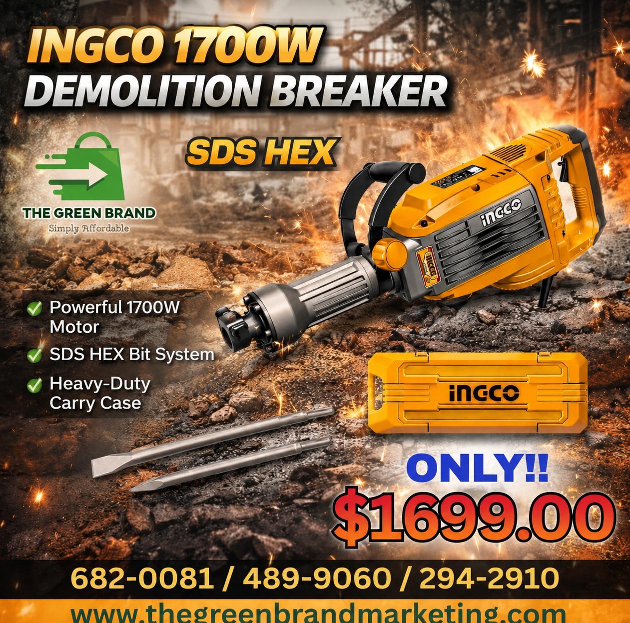 Ingco 1700W demolition breaker