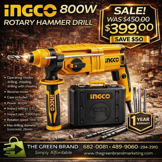 Ingco 800W rotary hammer drill