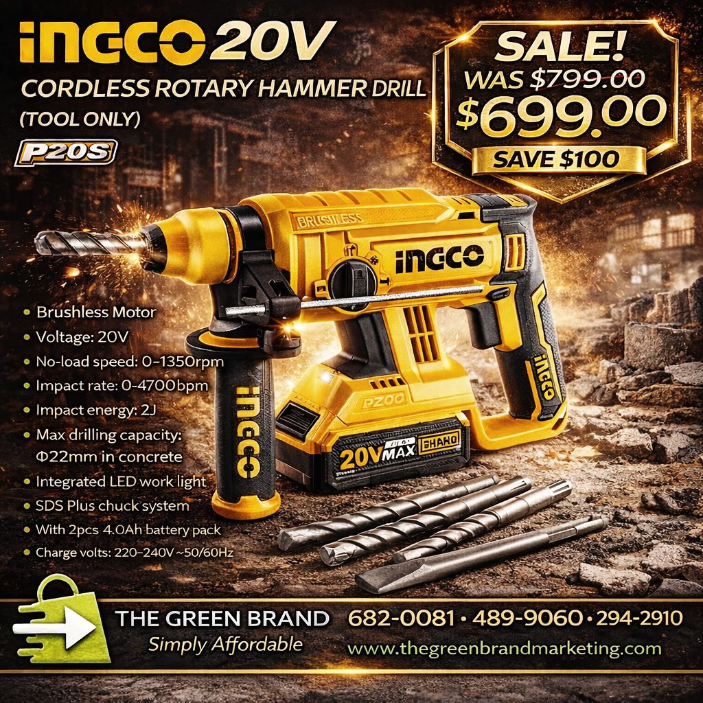 Ingco Rotary hammer cordless 7/8