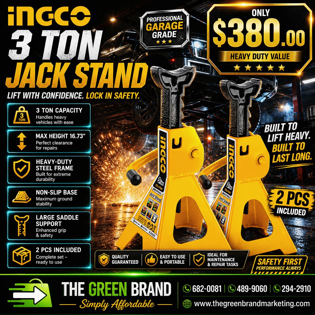 Ingco pair of 3T jack stand