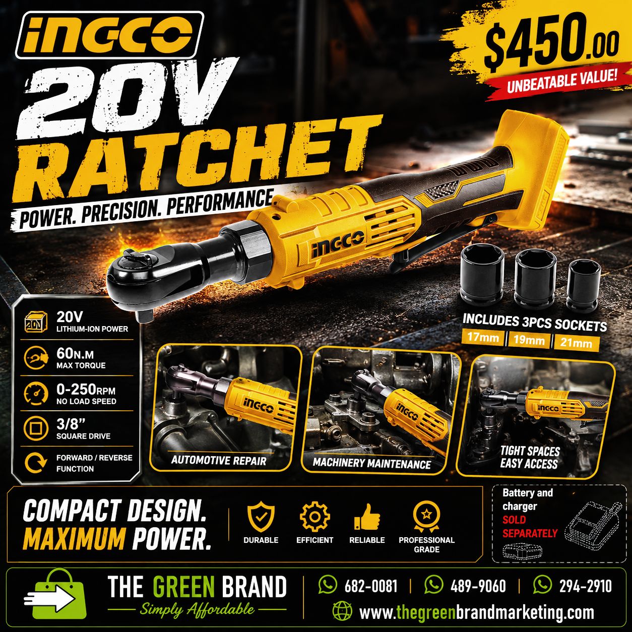 Ingco 60nm ratchet tool alone