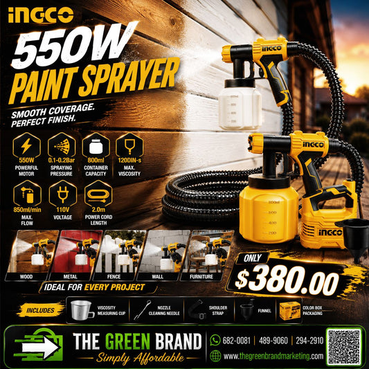 INGCO 550W HVLP Electric Spray Paint Gun