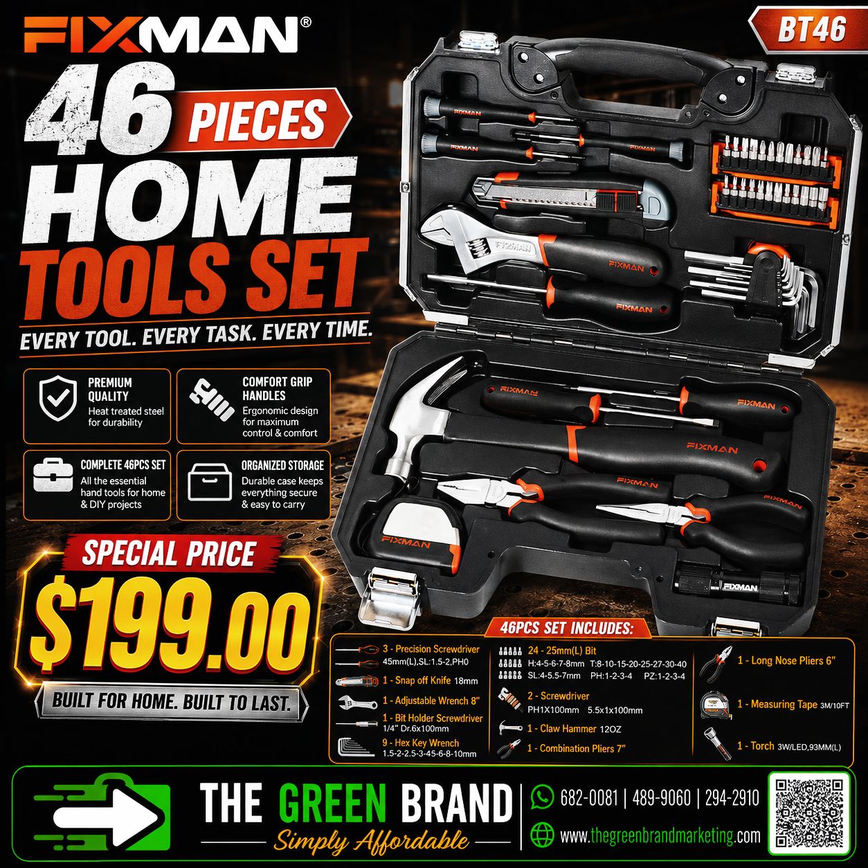 FIXMAN 46 Piece Home Use Tool Set