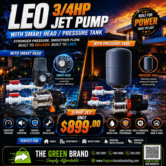 leo .8hp Jet Pump with Smarthead and fittings
