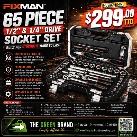 FIXMAN 65 Piece 1/2" & 1/4" Socket Set