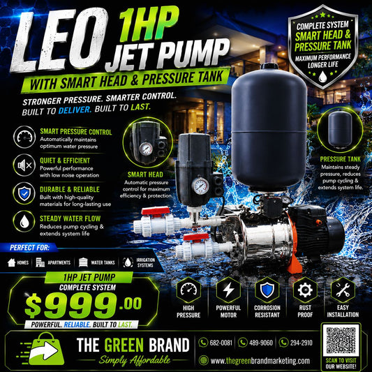 Leo 1hp electrical jet pump  and smarthead