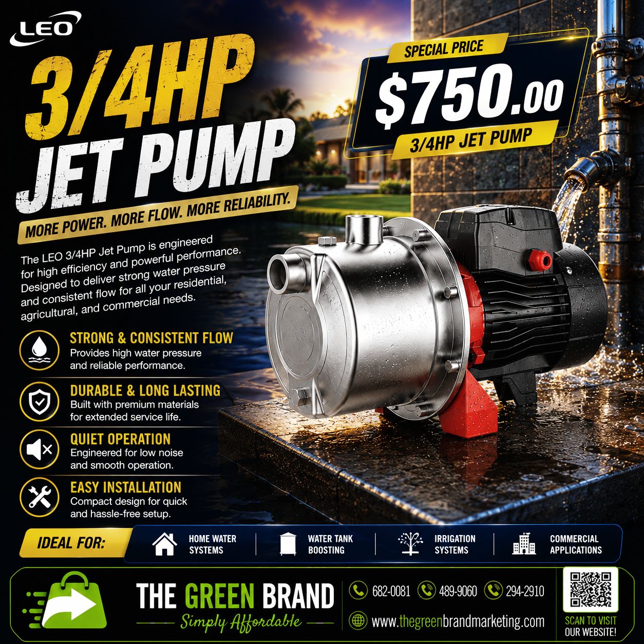 Leo .8hp 3/4HP jet (pump alone)