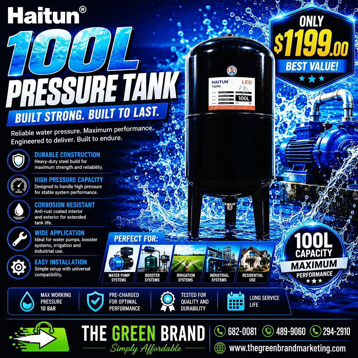 Haitun 100l pressure tank