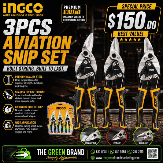 Ingco 3 piece aviation snip set