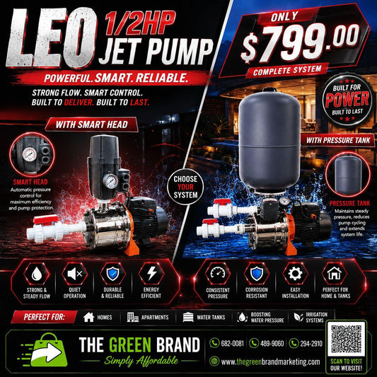 Leo .6 HP jet pump with Smarthead and fittings