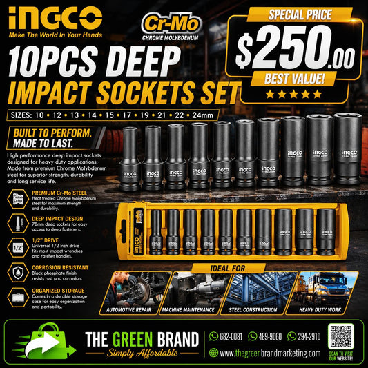 Ingco deep impact socket set