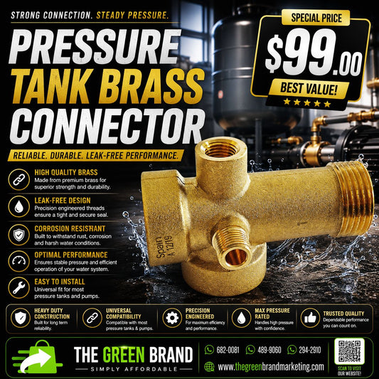 Brass connector for pressure tank