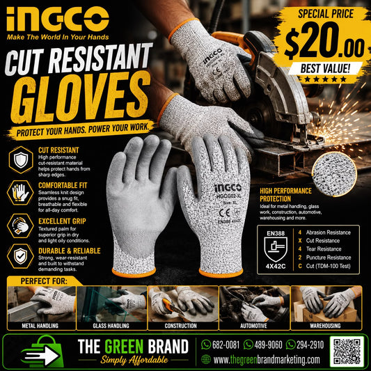 Ingco cut resistance gloves