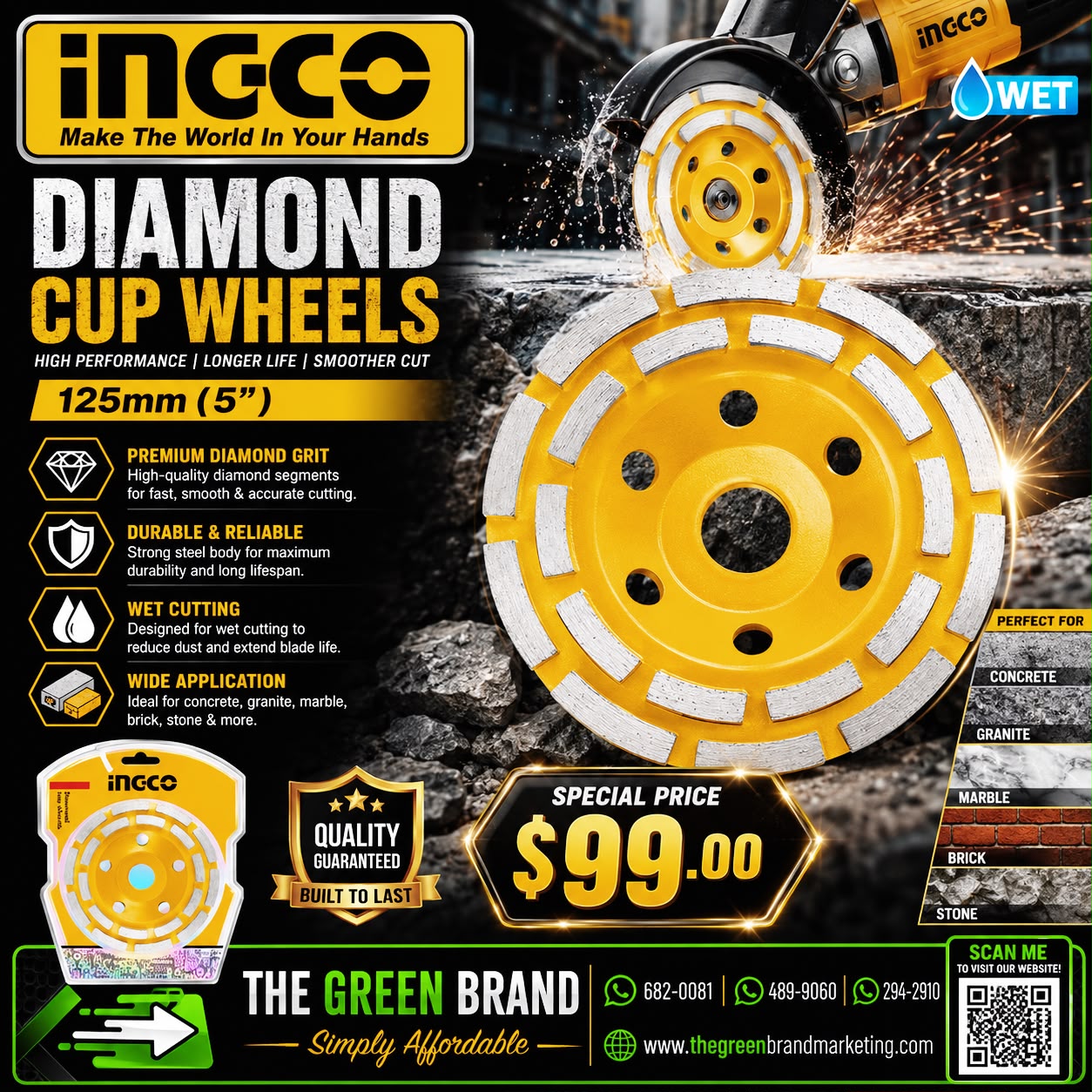 Ingco Diamond Cup Wheels