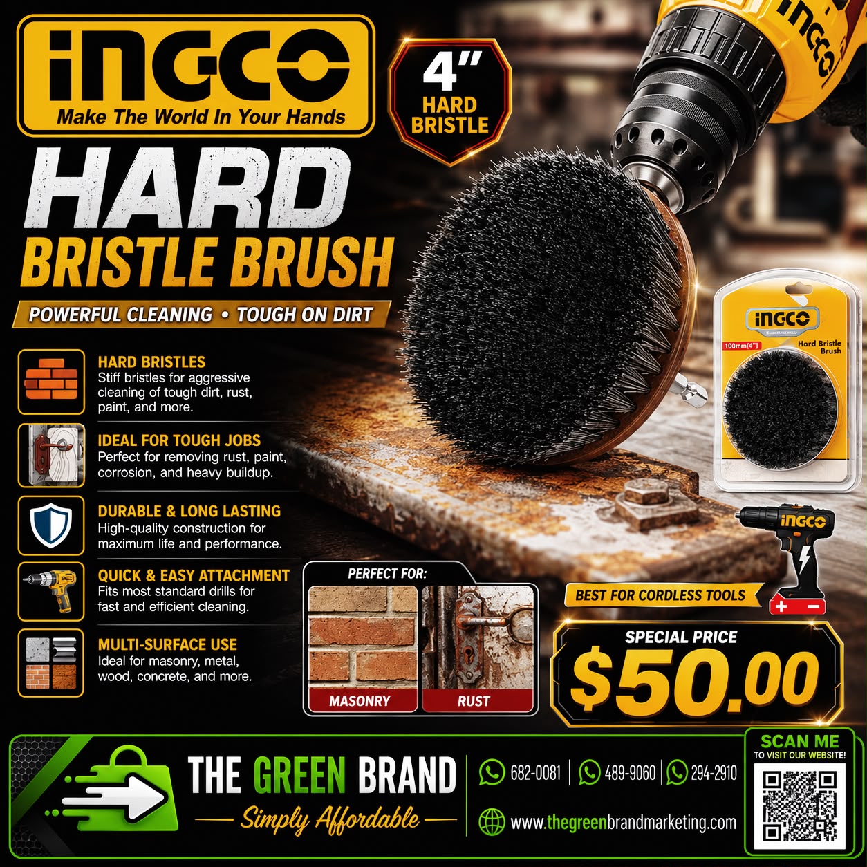 Ingco Hard Bristle Brush