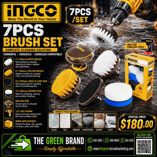 Ingco 7pc cleaning brush set