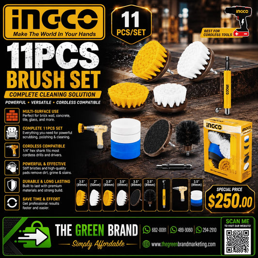 Ingco 11pc Drill brush Set