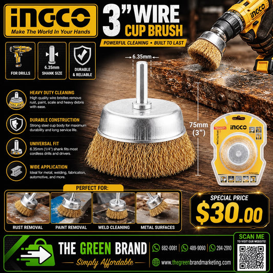 Ingco Wire cup brush 3"