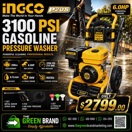 Ingco 3100psi gasoline pressure washer