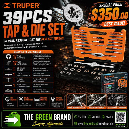 Truper 40 Piece Tap and Die Set