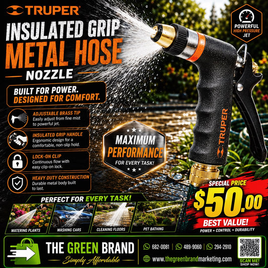 Truper insulated grip metal pistol nozzle