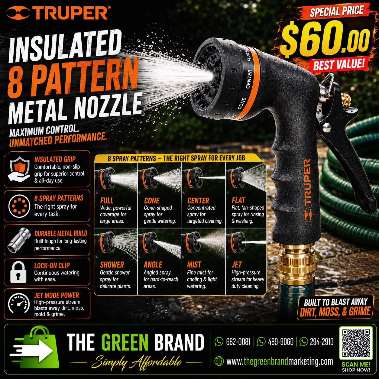 Truper Insulated grip metal pistol nozzle