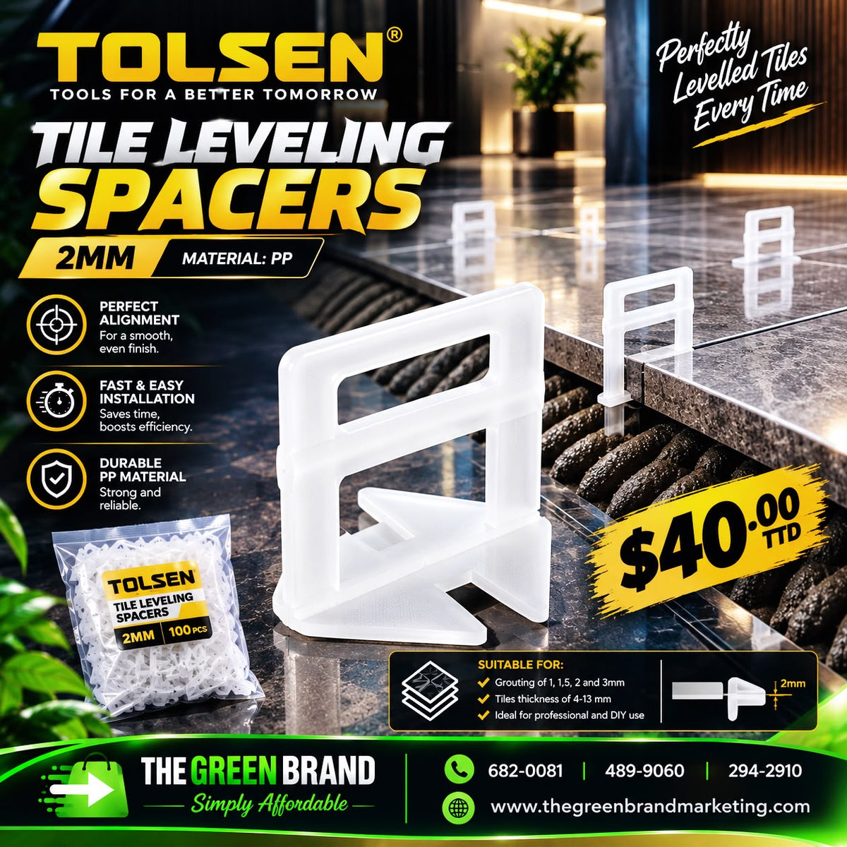 Tolsen tile leveling spacer 2mm