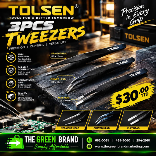 Tolsen 3pc tweezers set