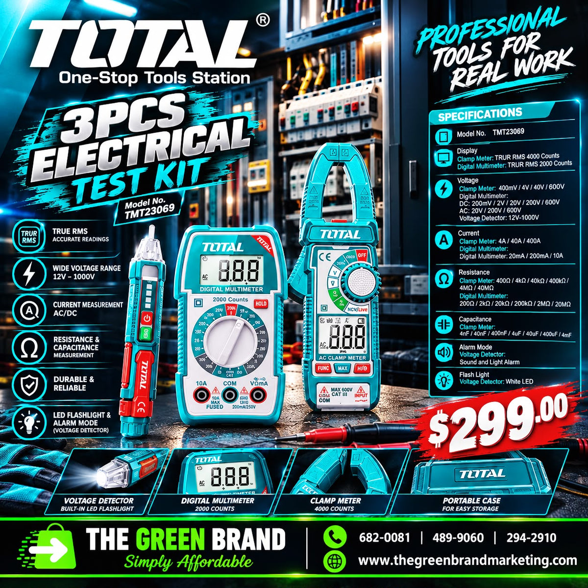 Total 3pc electrical test kit