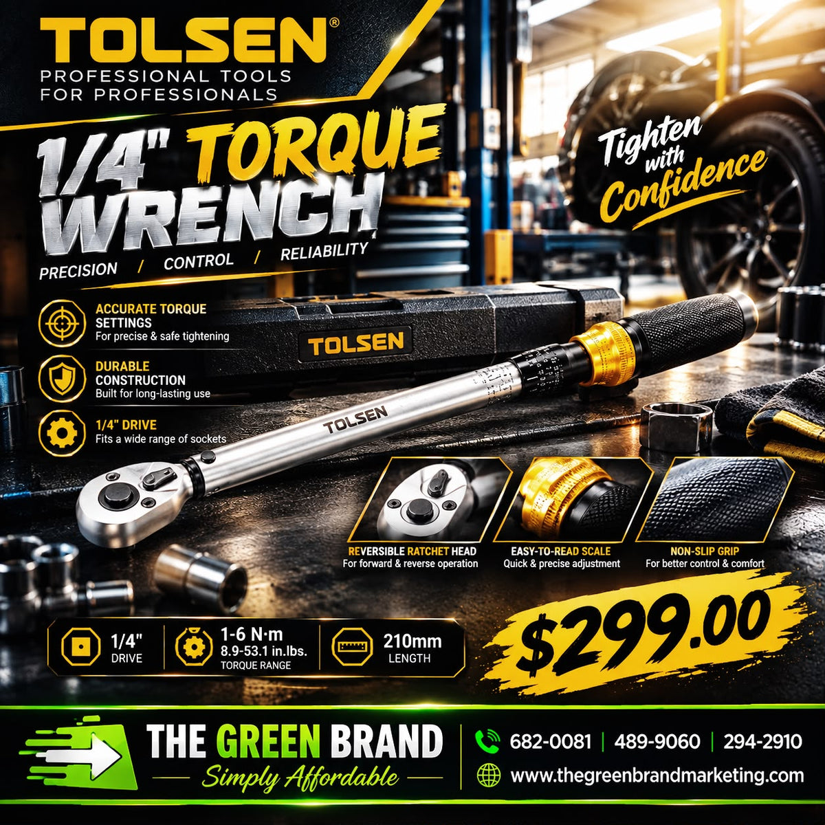 Tolsen torque wrench 1/4 inch 19660